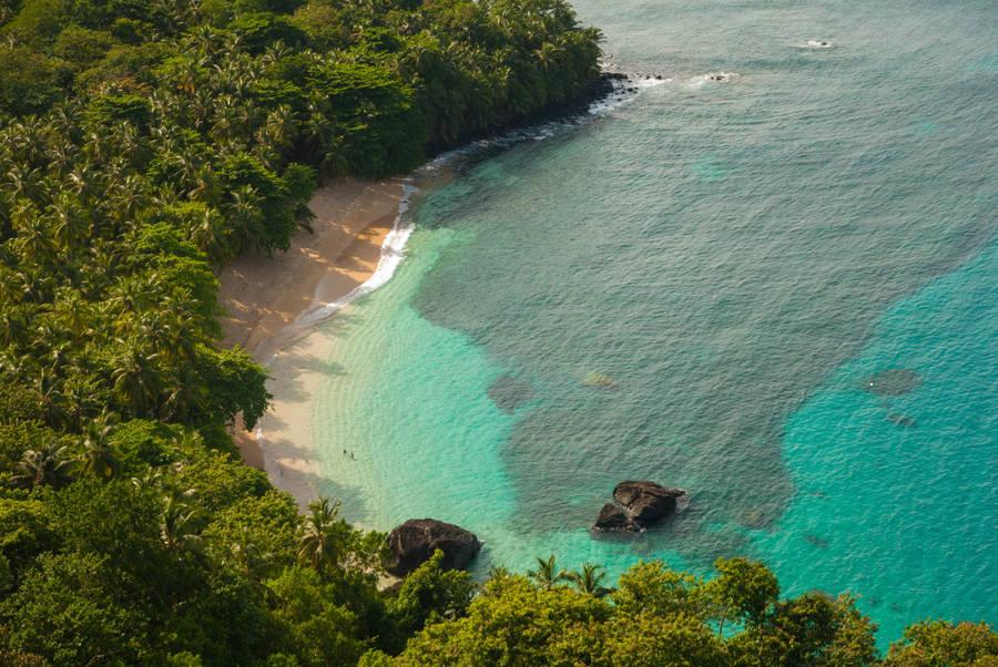 Praia Banana vista de cima, Ilha do Príncipe